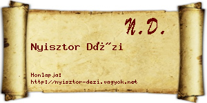 Nyisztor Dézi névjegykártya